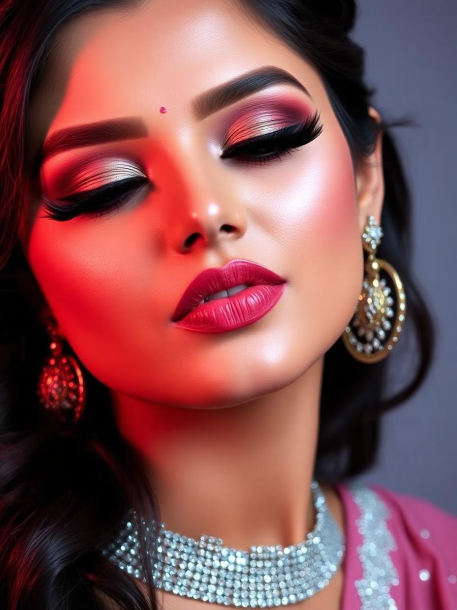 Glam party makeup